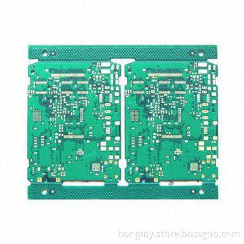 4-layer PCB, Made of FR4 with 1.6mm, Green Solder Mask, White Silk Screen and Rigid